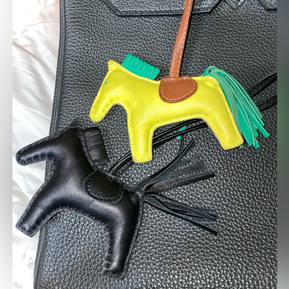 RARE HERMÈS Milo Lambskin Grigri Rodeo Horse Bag Charm PM So Black - Picture 16 of 16